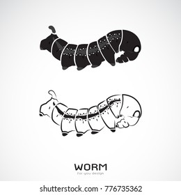 Vector of two caterpillar on white background. Icon Worm. Insect.