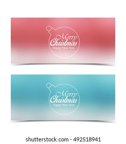 Vector two Christmas banners with decorated Christmas ball