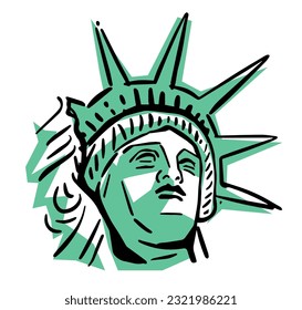  Vector two colored illustration ofStatue of Liberty
