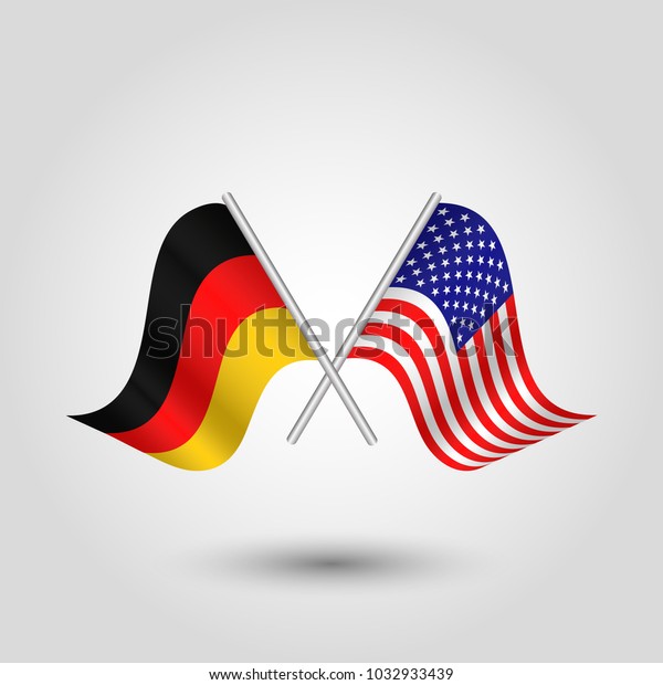 Vector Two Crossed German American Flags Stock Vector (Royalty Free ...