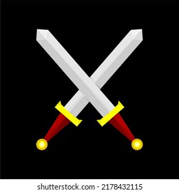 Vector of two crossed swords. Can be an icon or logo in a game company
