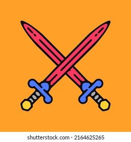 vector two crossed swords concept