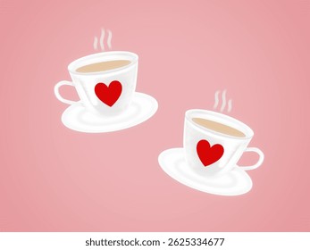 Vector two cup of coffee for menu, cafe, logo and packaging.