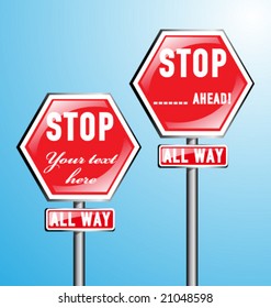 VECTOR Two customizable Stop Signs.