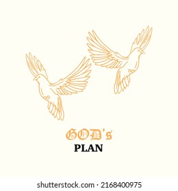 vector two doves line concept