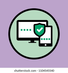 Vector Two Factor Authentication Illustrative Icon - Set Up