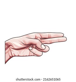 Vector two fingers against white background