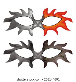 Vector Two flame shaped carnival masks