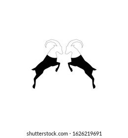 vector two goats are jumping