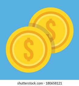 Vector Two Gold Coins Dollar Icon svg
