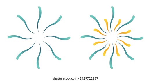 vector two gradient sunbursts illustration