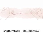 Vector of two hands, bonding with love string. Be able to used in Valentines' day, wedding ceremony, invitation card. Concept of love, trust and vow for couples.