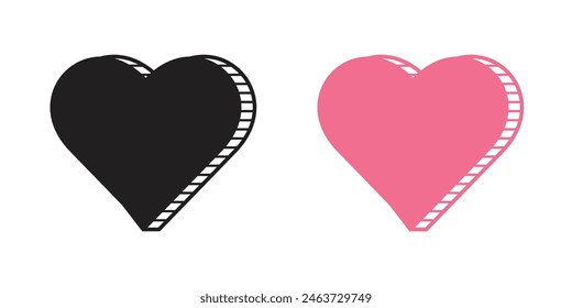 Vector Dos Corazones Con Estilo 3D