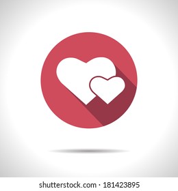 Vector two hearts icon. Eps10