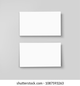 Vector two horizontal business cards on transparent background.