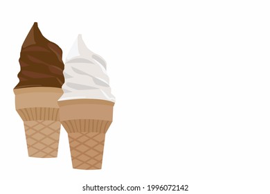 vector two ice cream flavors stacked on a white background