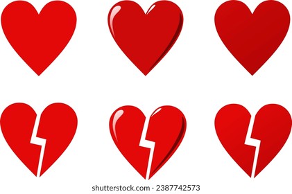 vector de dos tipos de formas cardíacas