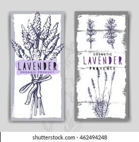 vector two Lavender Banners on gray background