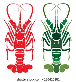 Vector of two lobster on white background. Animal. food. Easy editable layered vector illustration.