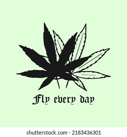 vector two marijuana leaves silhouette