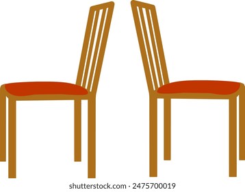 vector of two minimalist antique chairs