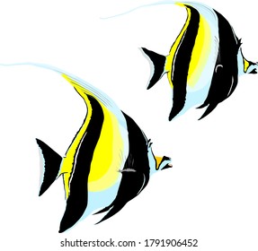 Vector de dos peces moros de Idol