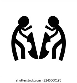 Vektorgrafik von zwei Personen mit Logo-Design