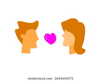 vector of two people in love