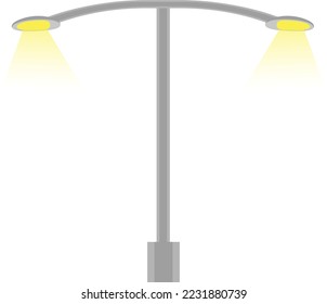 vector two pronged street lamp for street lighting