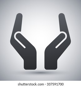 Vector two protecting hands icon