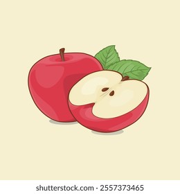 vector of two red apples