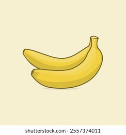 vector of two ripe yellow bananas