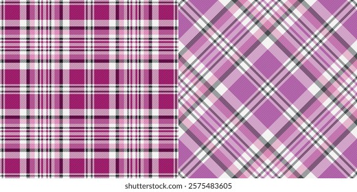 Vector two seamless tartan seamless texture, For textiles, wallpaper and packaging 