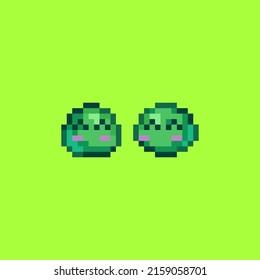 vector two seeds green pixel art