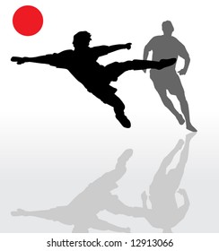 Vector of two soccer players