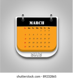 Vector of two tone color  2012 calendar on white gradient background.