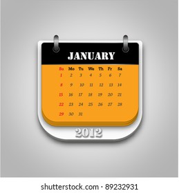 Vector of two tone color  2012 calendar on white gradient background.