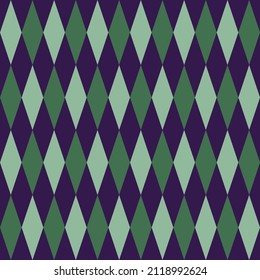 vector of two tone color of green diamonds on dark background. seamless pattern for shirt, fashion, wrapping paper, curtains, cover skin.