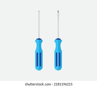 vector two variations of blue screwdriver