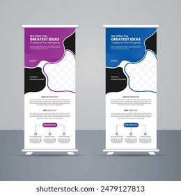 Vector two vertical banners for a roll up