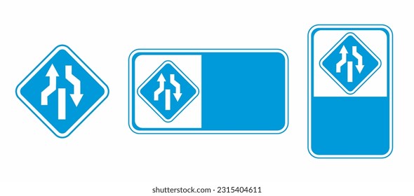 vector two way dividing traffic sign