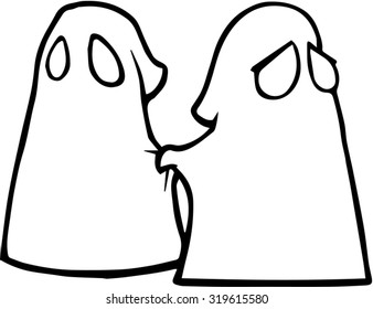 A Vector Of Two Worried Trick Or Treaters