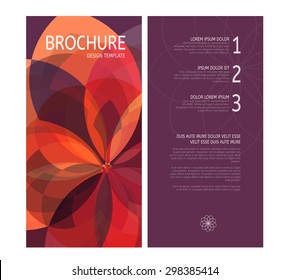 Vector two-fold brochure design template with colorful abstract background.