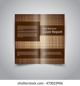 Vector two-fold brochure design template with abstract brown rusty background EPS10 Two-Fold Mock up & back Brochure Design 