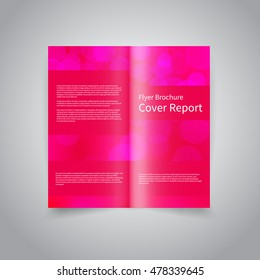 Vector two-fold brochure design template with abstract pink bokeh lights background EPS10 Two-Fold Mock up and back Brochure Design 