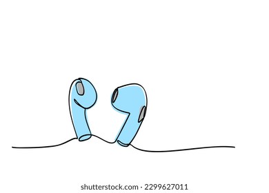 vector tws, wireless earphone, single one or continuous line
