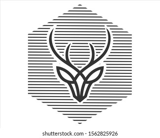 Vector type of deer monoline logo