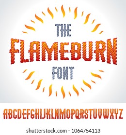 Vector Type Font Created Using Burning Fire