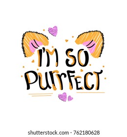 Vector type print fashion t-shirt with a message, paillettes, embroidered and hand-drawn elements
