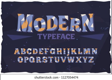 Vector typeface. Modern style font